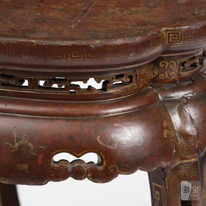 A red and gold lacquer stool, - 图10